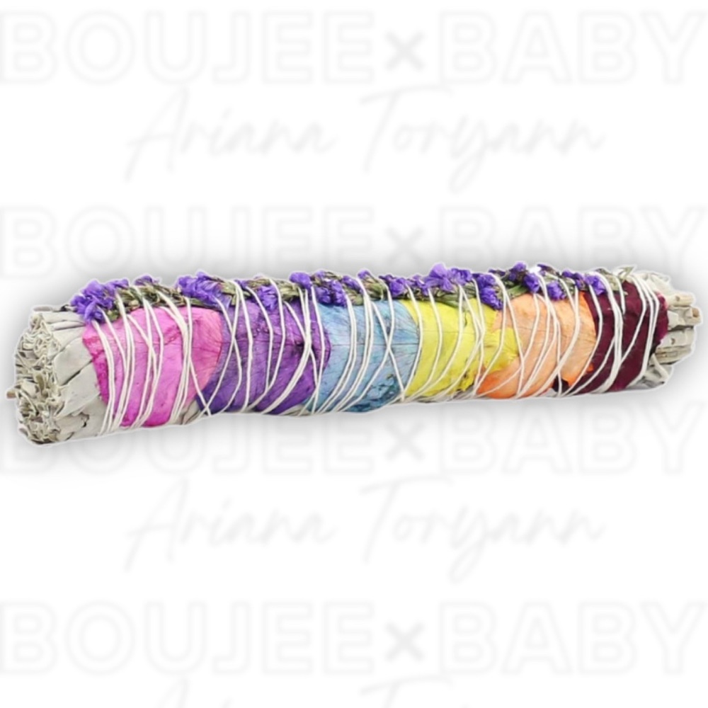 9 Inch Floral White Sage Smudge Stick | Home Cleansing